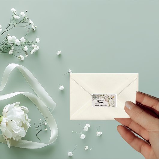 BOHO Ring für Blume und Zweige Rücksendeadresse Adressaufkleber