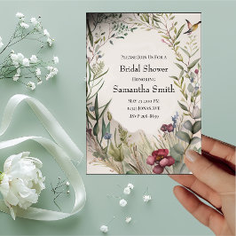 BOHO Ring of Blume and Branches Brautparty Einladung