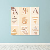 Boho Rock-Alphabet Botanische Kunst Moderne Leinwanddruck (Insitu (Holzboden))