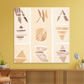 Boho Rock-Alphabet Botanische Kunst Moderne Leinwanddruck (Insitu (Wohnzimmer))