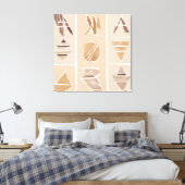 Boho Rock-Alphabet Botanische Kunst Moderne Leinwanddruck (Insitu (Schlafzimmer))