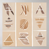 Boho Rock-Alphabet Botanische Kunst Moderne Poster (Vorne)