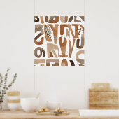 Boho Rock-Alphabet Botanische Kunst Moderne Poster (Küche)