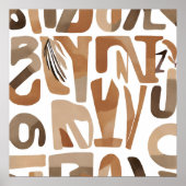 Boho Rock-Alphabet Botanische Kunst Moderne Poster (Vorne)