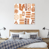 Boho Rock Leaf Botanischer Kunststil Einfache Mode Leinwanddruck (Insitu (Schlafzimmer))