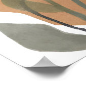 Boho Rock Leaf Botanischer Kunststil Einfache Mode Poster (Ecke)