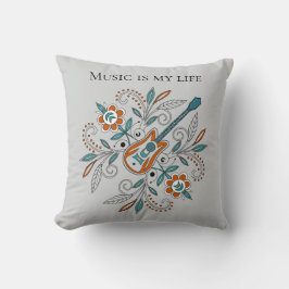 Boho Rock’n’Roll Gitarre mit Blume Kissen