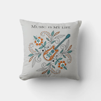 Boho Rock’n’Roll Gitarre mit Blume Kissen
