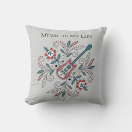 Boho Rock’n’Roll Gitarre mit Blume Kissen