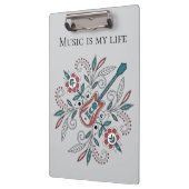 Boho Rock’n’Roll Gitarre mit Blume Klemmbrett (Links)