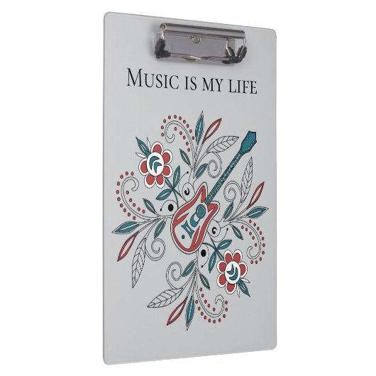 Boho Rock’n’Roll Gitarre mit Blume Klemmbrett (Rechts)