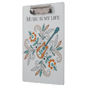 Boho Rock’n’Roll Gitarre mit Blume Klemmbrett (Links)