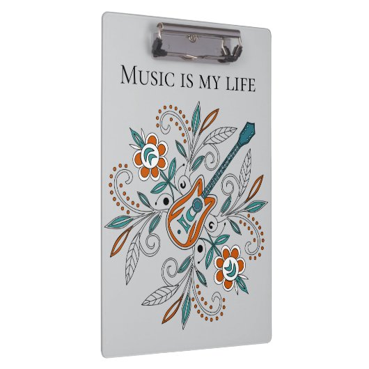 Boho Rock’n’Roll Gitarre mit Blume Klemmbrett (Rechts)