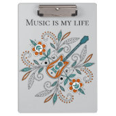 Boho Rock’n’Roll Gitarre mit Blume Klemmbrett (Vorderseite)