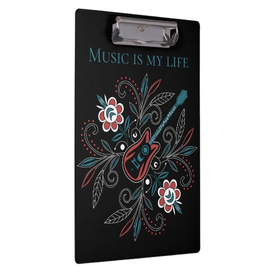 Boho Rock’n’Roll Gitarre mit Blume Klemmbrett (Rechts)