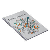 Boho Rock’n’Roll Gitarre mit Blume Notizblock (Rechte Seite)