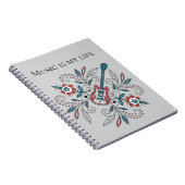 Boho Rock’n’Roll Gitarre mit Blume Notizblock (Rechte Seite)