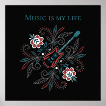 Boho Rock’n’Roll Gitarre mit Blume