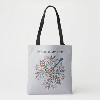 Boho Rock’n’Roll Gitarre mit Blume Tasche