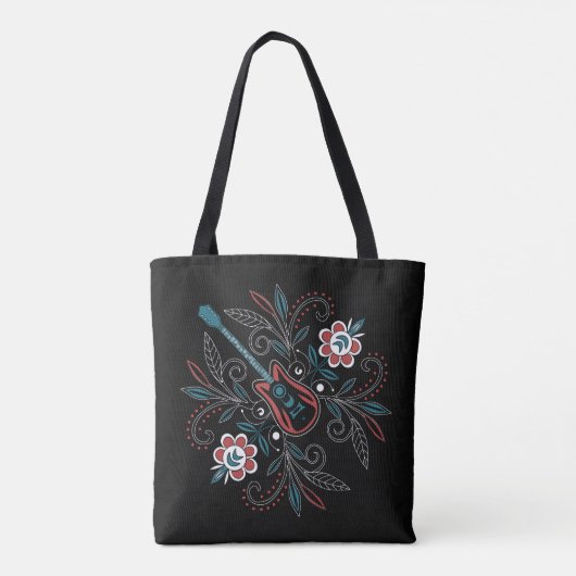 Boho Rock’n’Roll Gitarre mit Blume Tasche (Rückseite)