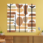 Boho Rock Polygon Leaf Botanische Kunst Moderne Leinwanddruck (Insitu (Wohnzimmer))