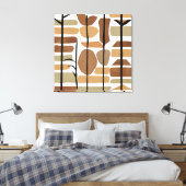 Boho Rock Polygon Leaf Botanische Kunst Moderne Leinwanddruck (Insitu (Schlafzimmer))