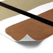 Boho Rock Polygon Leaf Botanische Kunst Moderne Poster (Ecke)