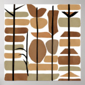 Boho Rock Polygon Leaf Botanische Kunst Moderne Poster (Vorne)