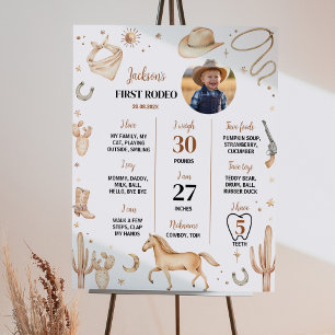 Boho Rodeo Erster Geburtstag Foto Milestone Zeiche Poster