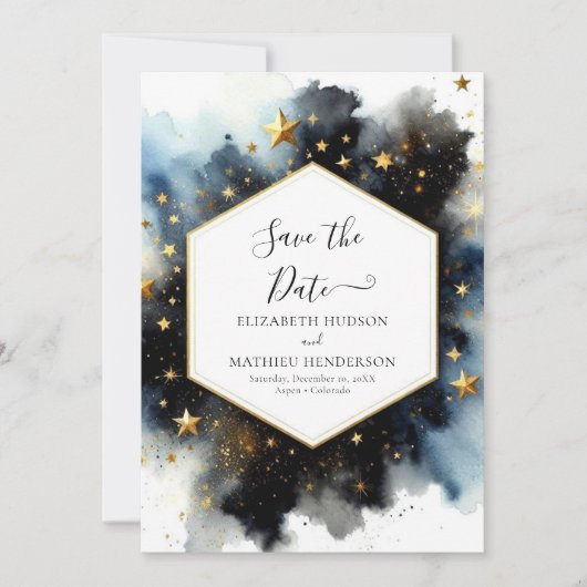 Boho Romantic Celestial Wedding Save The Date (Vorderseite)