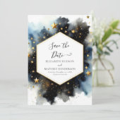 Boho Romantic Celestial Wedding Save The Date (Stehend Vorderseite)