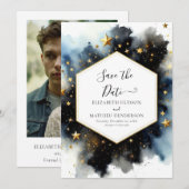 Boho Romantic Celestial Wedding Save The Date (Vorne/Hinten)