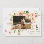 Boho Romantic Floral Blooms Photo Save the Date (Vorderseite)