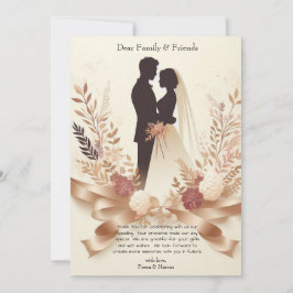 Boho Romantic Floral Rustic Elegante Hochzeit Dankeskarte