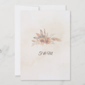 Boho Romantic Floral Rustic Elegante Hochzeit Einladung (Rückseite)