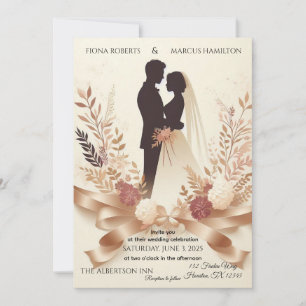 Boho Romantic Floral Rustic Elegante Hochzeit Einladung