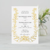 Boho Romantic Floral Sketch Lily of Valley Wedding Folieneinladung (Stehend vorne)