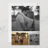 Boho Romantic Foto Collage Wedding speichern das D Einladung (Vorderseite)