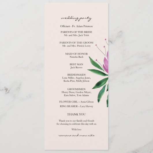 Boho Romantic Lilac Lotus Watercolor Programm (Rückseite)