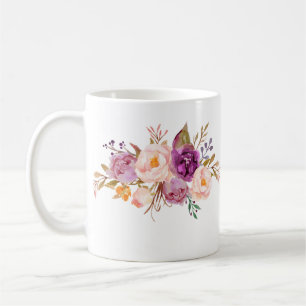 boho Romantic Watercolor Blume Kaffeetasse
