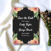 Boho Romantic Wildblumen Black Floral Wedding Save The Date