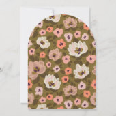 Boho-romantische, gemalte, florale Gartenhochzeit Einladung (Rückseite)