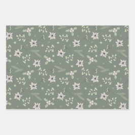 Boho Romantische Rustikale Frohe Weihnachten Geschenkpapier Set