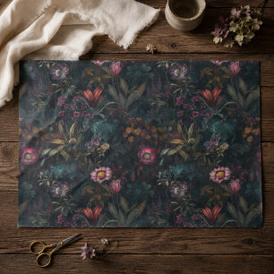 Boho Romantisches Rosa und Grünes Florales Dekor Seidenpapier