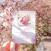 Boho rosa Aquarell Blüte seine Mädchen-Dusche Einladung