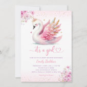 Boho rosa Aquarell Blüte seine Mädchen-Dusche Einladung (Vorderseite)