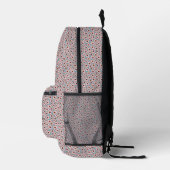 Boho Rosa Blau Blumenmuster Bedruckter Rucksack (Rechts)