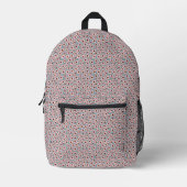Boho Rosa Blau Blumenmuster Bedruckter Rucksack (Vorderseite)