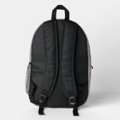 Boho Rosa Blau Blumenmuster Bedruckter Rucksack (Rückseite)