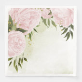 Boho rosa Blume Grüne Blätter botanisch Serviette (Vorderseite)